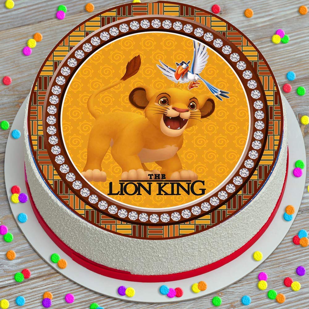 Precut Edible Icing Cake Topper 7 5 Inch Round Lion King Baby Simba Buy Online In India At Desertcart
