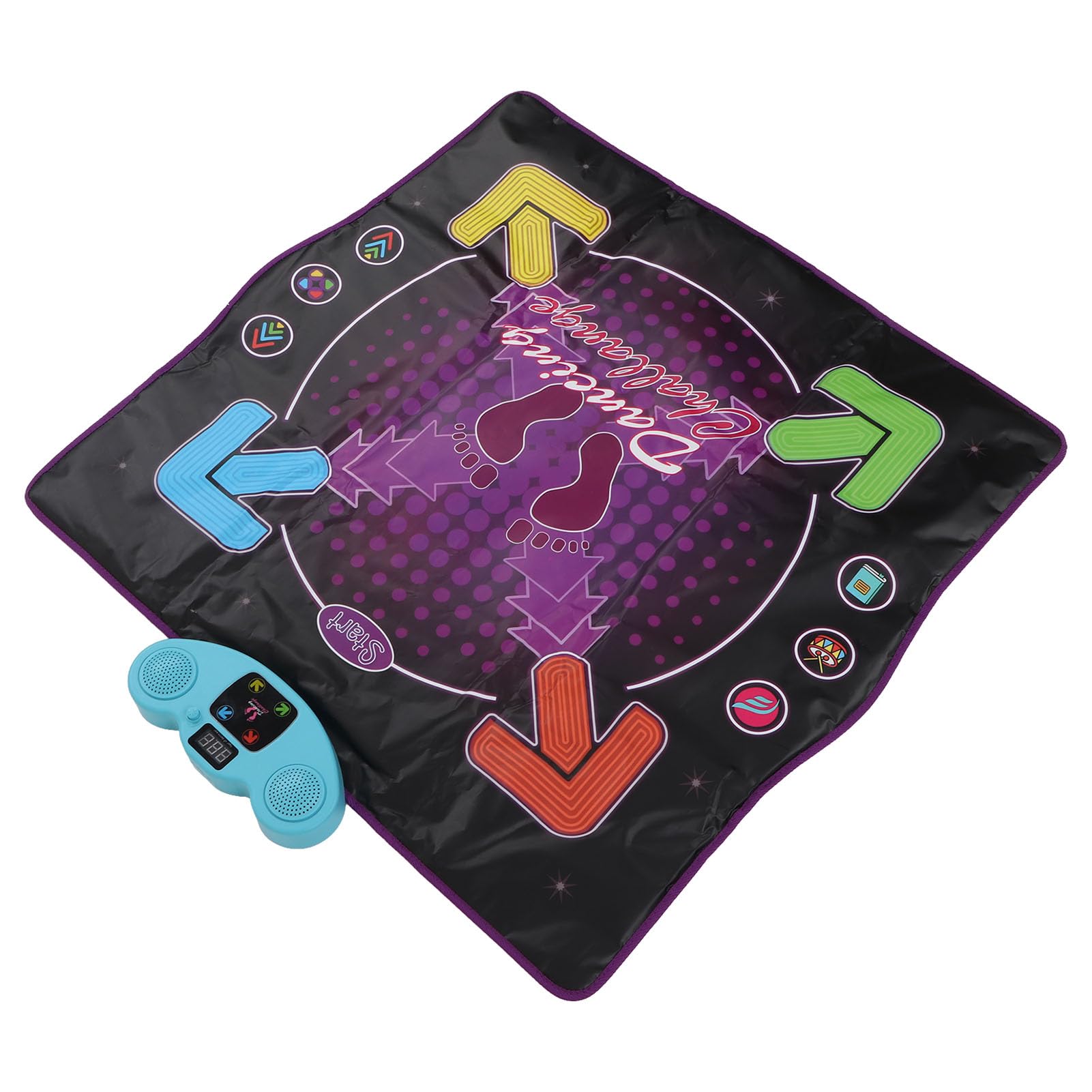 RiToEasysports Alfombra de baile para niños, 8 niveles de dificultad, 4 modos de juego, almohadilla electrónica, ajustable, integrada en música, baile, para niños y niñas (no se ilumina)