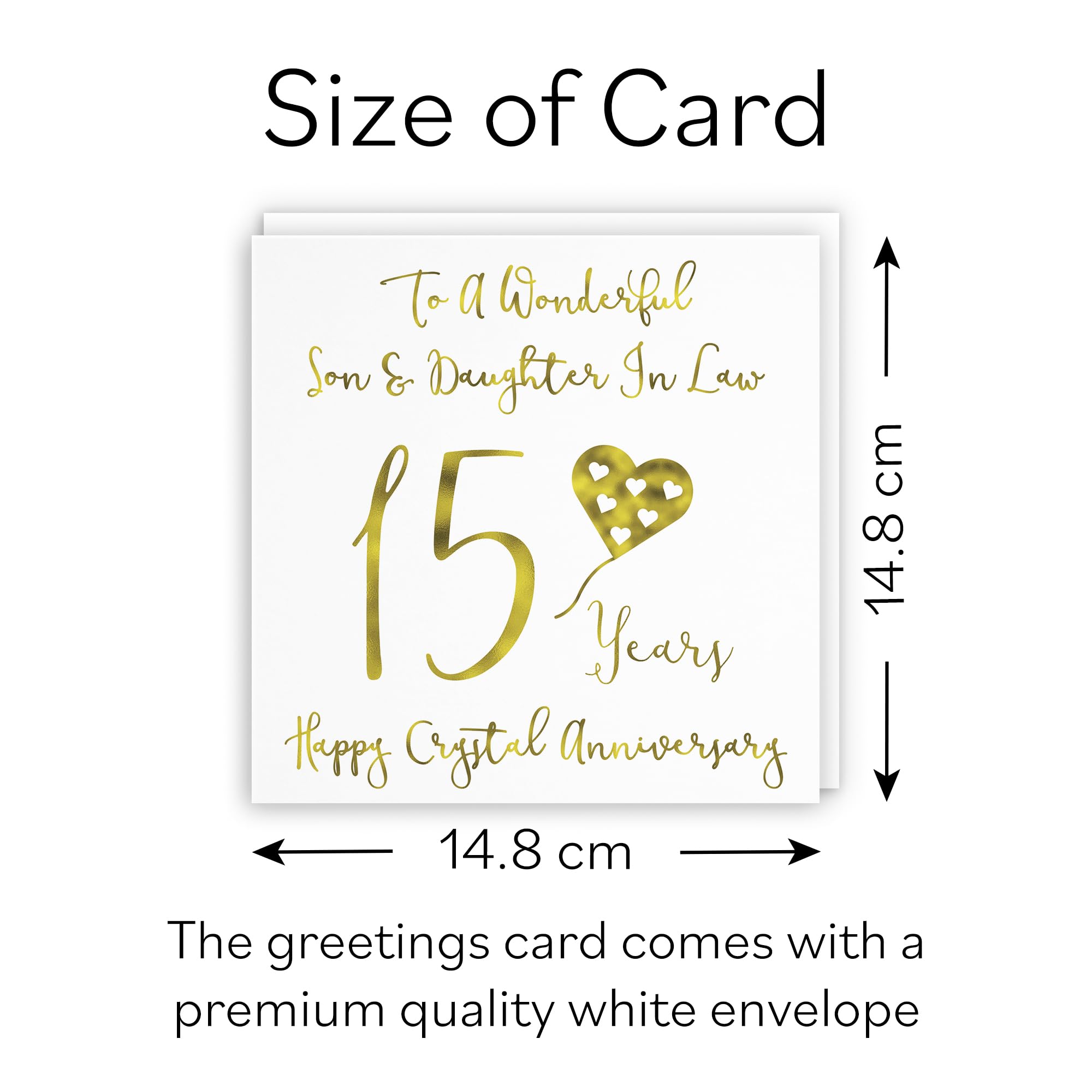 Hunts England, Son And Daughter In Law 15th Anniversary Card, To A Wonderful Son & Daughter In Law, 15 Years - Image 4