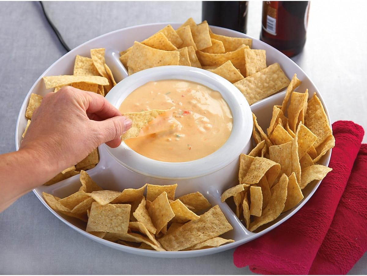 Kitchen Selectives ECD-88 Electric Heated Chip and Dip Tray, white