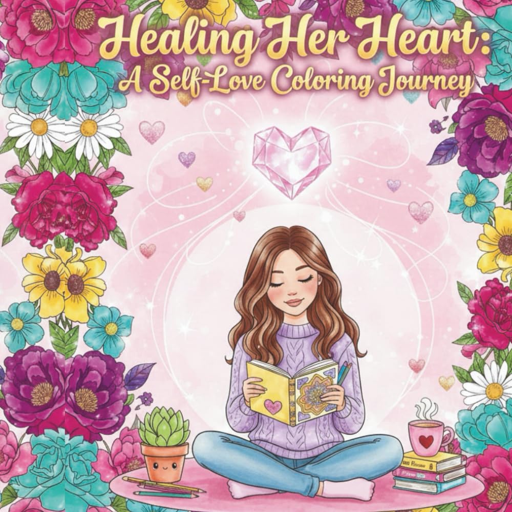Healing Her Heart: A Self-Love Coloring Journey: Relaxing and Inspirational Coloring Book for Women’s Wellness, A Self-Love and Mindfulness Adult Coloring Book for Women