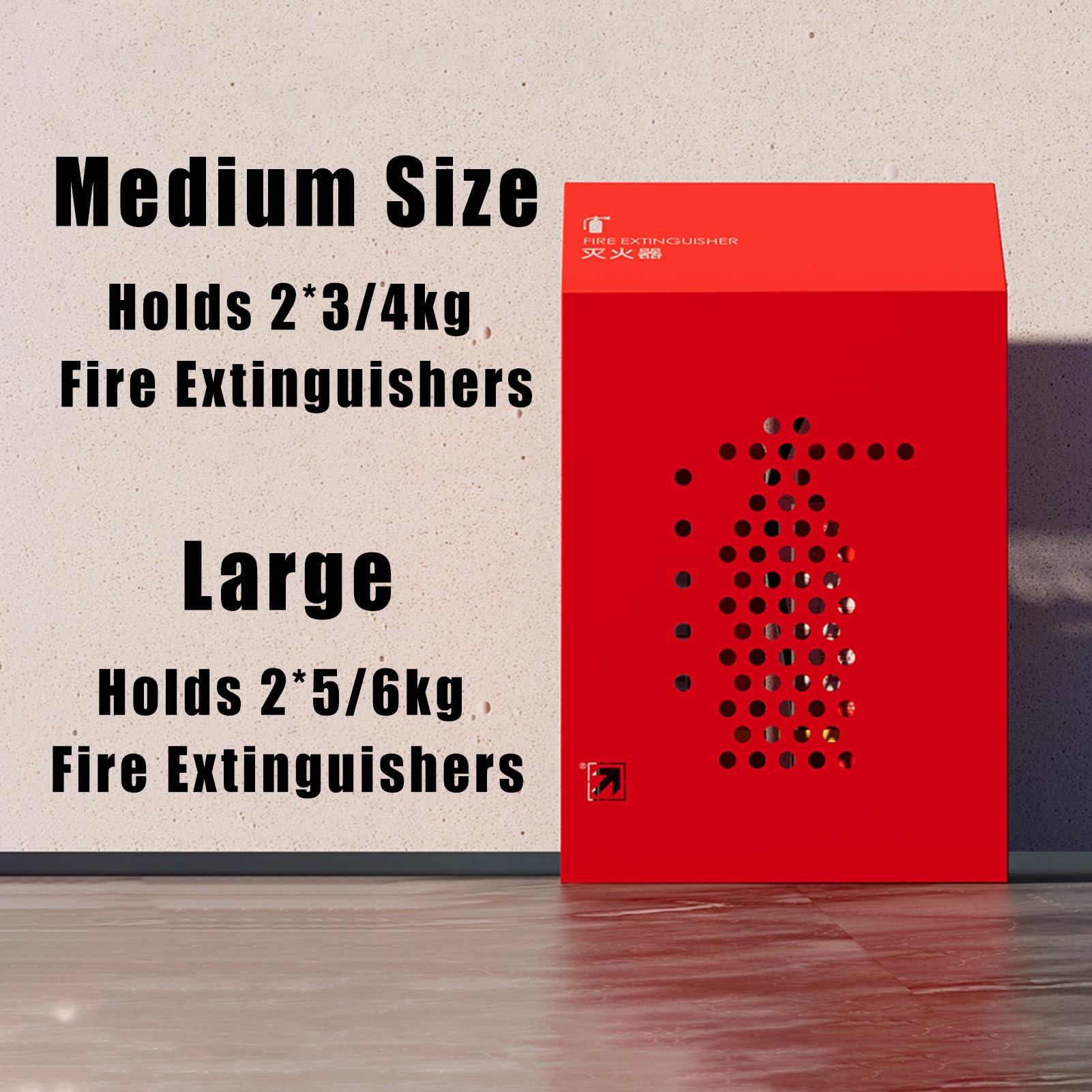 Extintor de incendios con diseño decorativo, caja de extintor de interiores para vestíbulo, soporte de pared