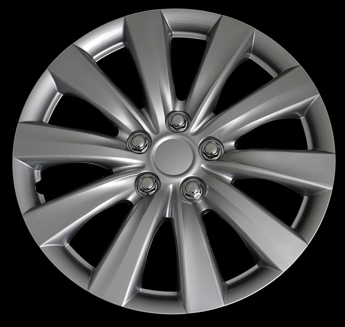 OxGord 16 inch Hubcaps Best for 11-16 Toyota Corolla - Set of 4 Wheel Covers 16in Hub Caps Silver Rim Cover - Car Accessories for 16 inch Wheels - Snap On Hubcap, Auto Tire Replacement Exterior Cap - Black not silver