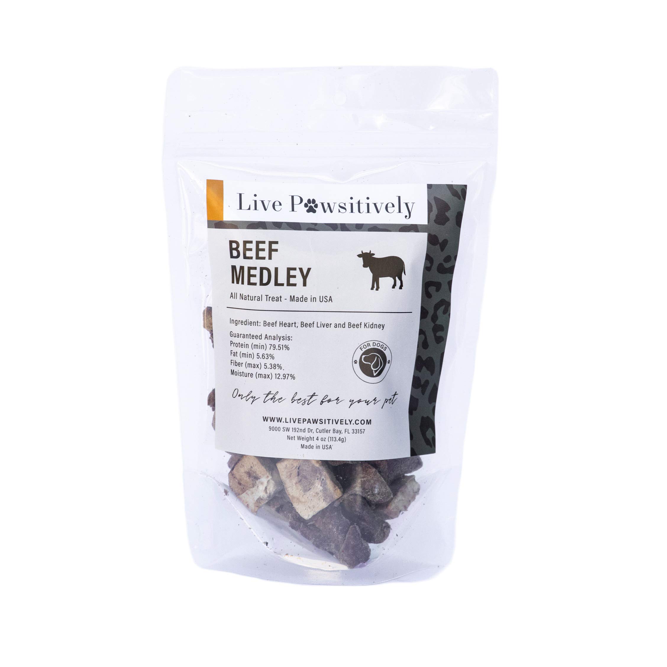 All-Natural Treat for Dogs & Cats, Single Ingredient, Picky Eaters, Grain & Gluten Free, Freeze Dried Beef Hearts, Beef Liver, & Beef Kidney, No Preservatives, Made in USA