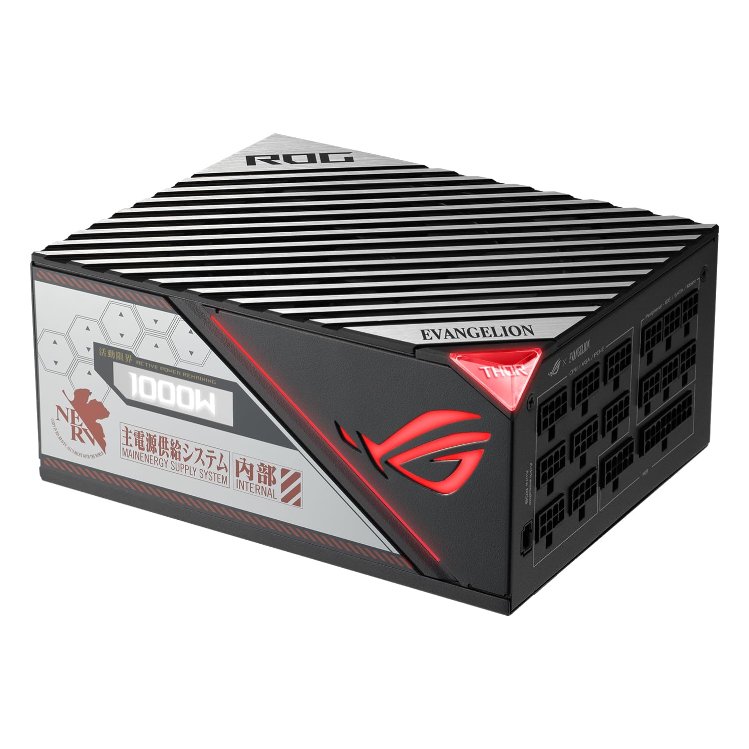 ASUS ROG Thor 1000W Platinum II Fuente de Alimentación Modular, 80+ Platinum, Certificado Lambda A++, Disipadores ROG, Ventilador PWM de 135 mm, Modo 0dB, Panel OLED, Cables con Funda, Aura Sync