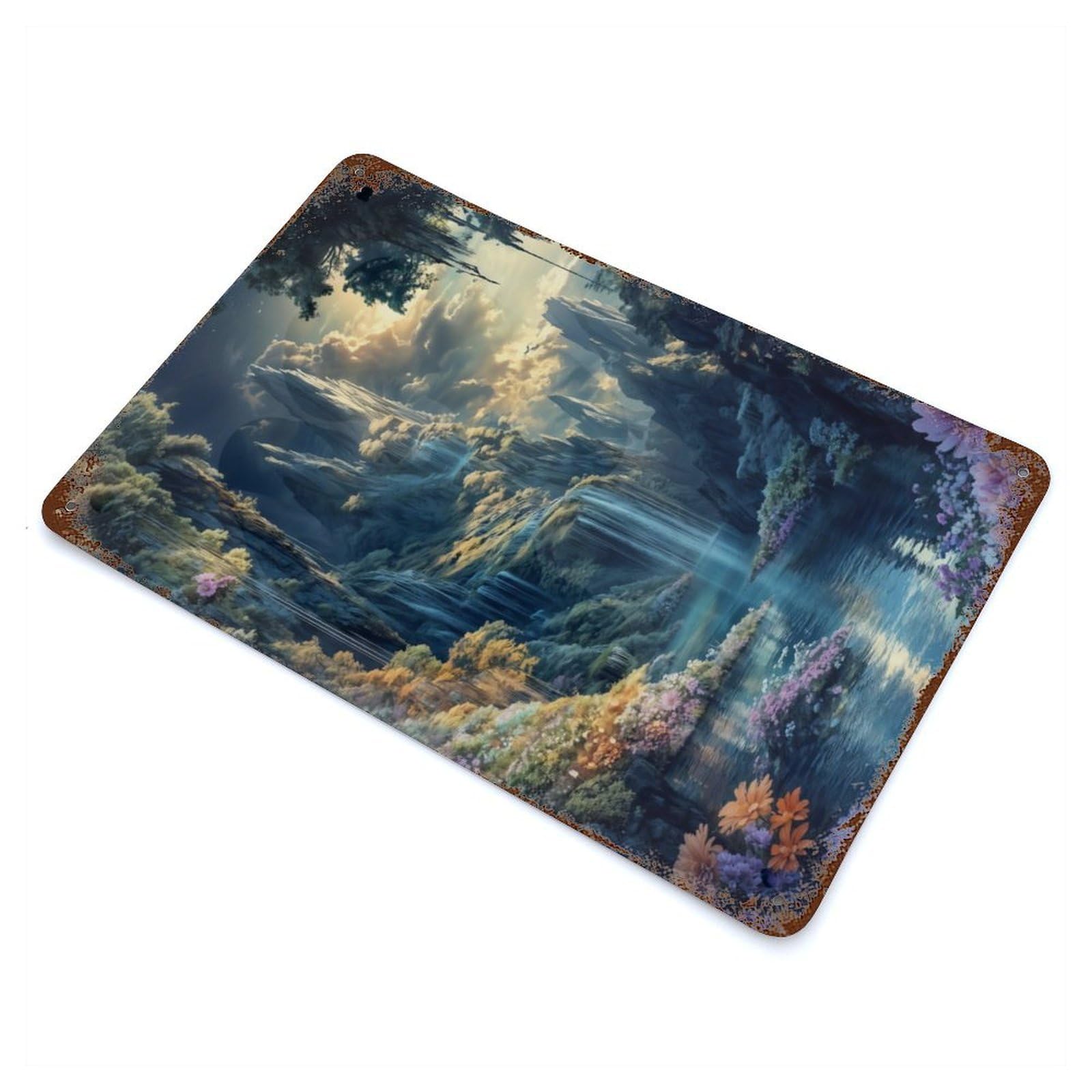 Fantasy Dream Waterfall Vintage Metal Tin Sign 11.8"x7.9", for Cafe, Home Bar And Lounge Decor, Vintage Wall Decor