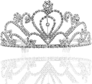 Wedding Tiaras and Crowns， Bridal Prom Crowns Princess Crown Rhinestone Crystal Bridal Crowns Tiaras for Women Girls