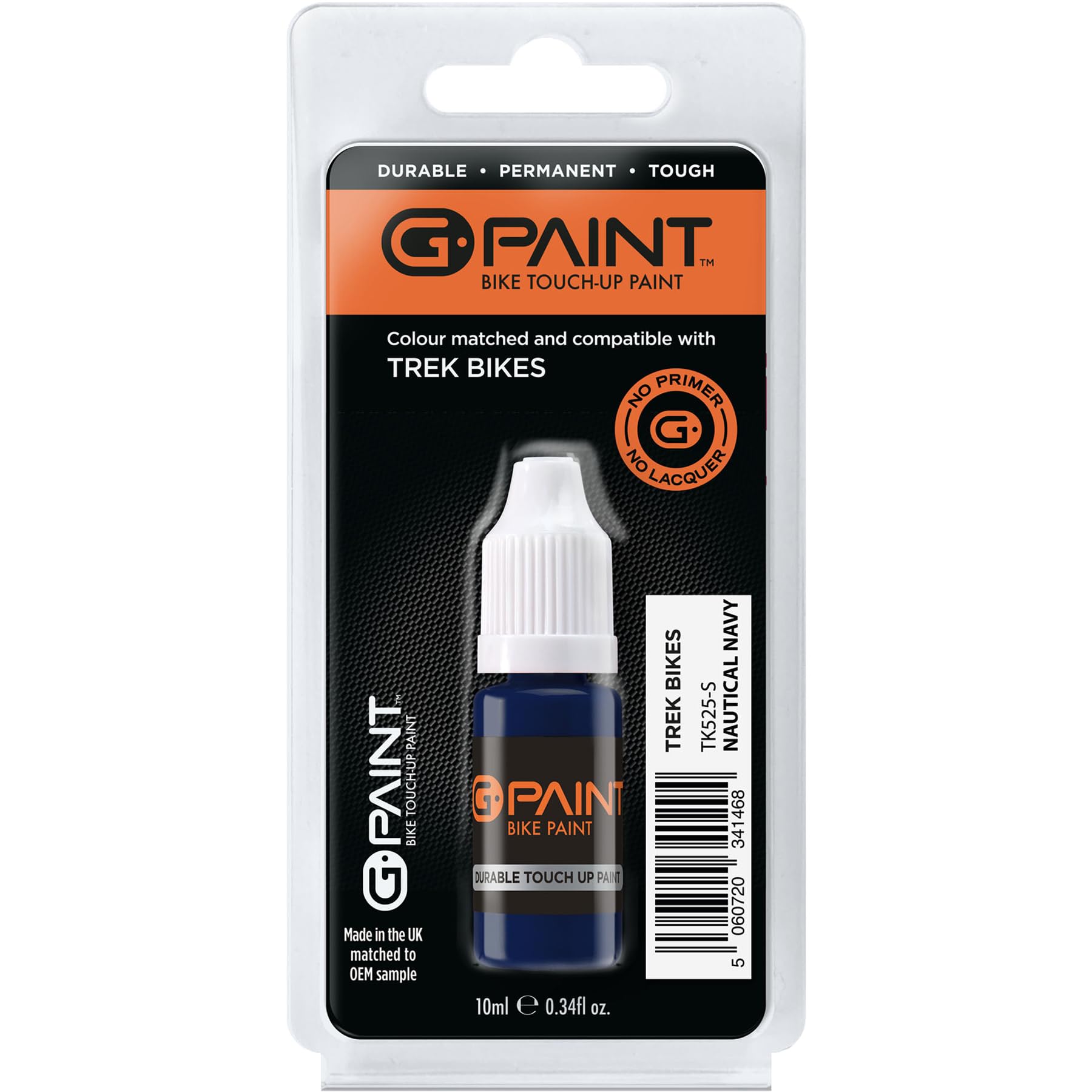 G-Paint Bike Paints - TREK Bike Touch-Up Paint - NAUTICAL NAVY, TREK Bikes - Bike Paint Scratch Repair & Chip Filler - TK525-S - 1 x 10ml