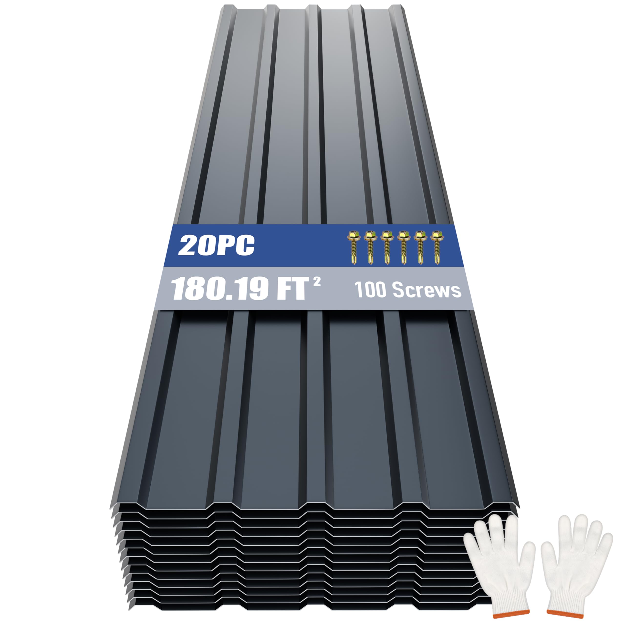Photo 1 of Brakki Metal Roofing Panels, 20 pcs, Gray