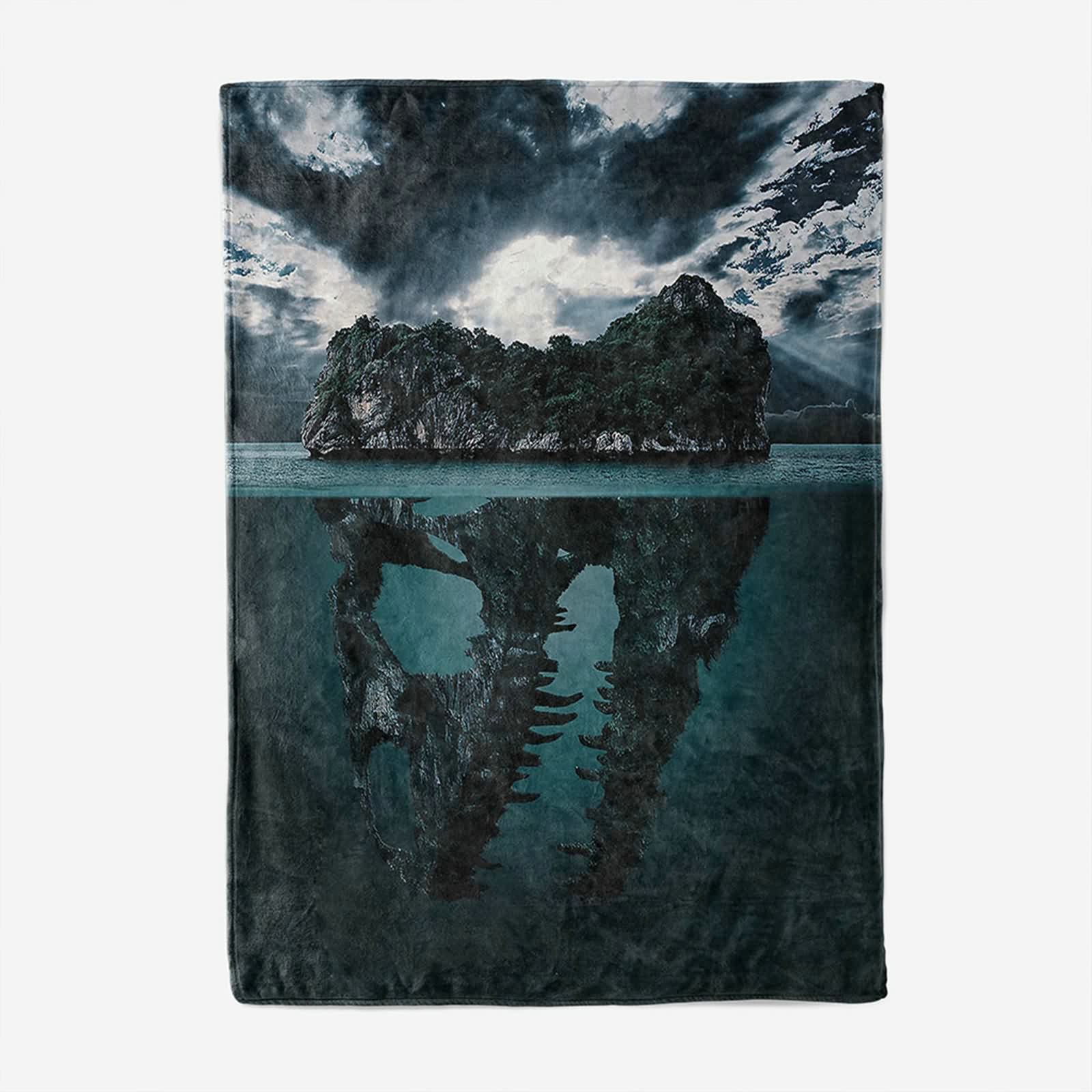 Aeici Couverture Polaire, Couverture Enfant Couverture 160x200 cm Vue Mystérieuse de Montagne Couverture Canapé pour Salon Lit