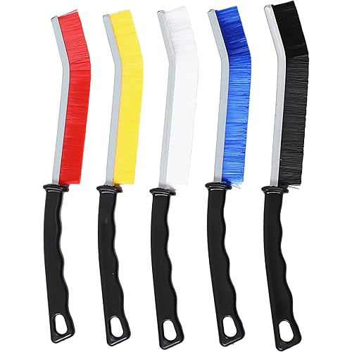 Hard Bristle Crevice Cleaning Brush for Small Spaces Cleaning, Thin Gap Cleaning Tool to Clean The Dead Corners for Kitchen Surfaces, Bathroom, Windows Sill Groove, Tiles, and Faucets, 5pcs Mixed