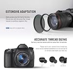 Neewer 18 Kit d'adaptateur de filtre d'objectif pour caméra en métal - 9 Les pièces de l'anneau de marche vers le haut Setand 9 Ensemble de pièces de bague étape vers le bas pour Canon Nikon Sony Olympus DSLR Caméra, Noir