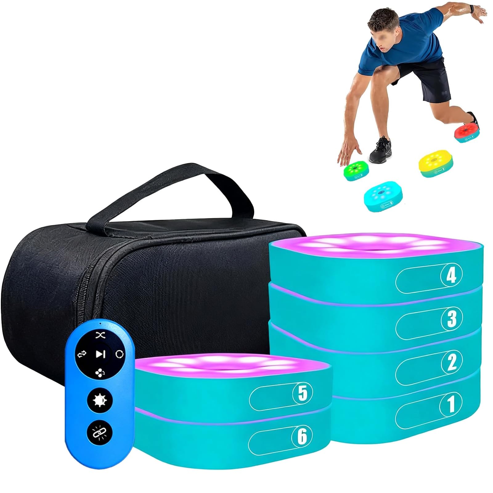 Luci per allenamento di reazione con telecomando per migliorare la velocità e la coordinazione durante l'allenamento di boxe e fitness