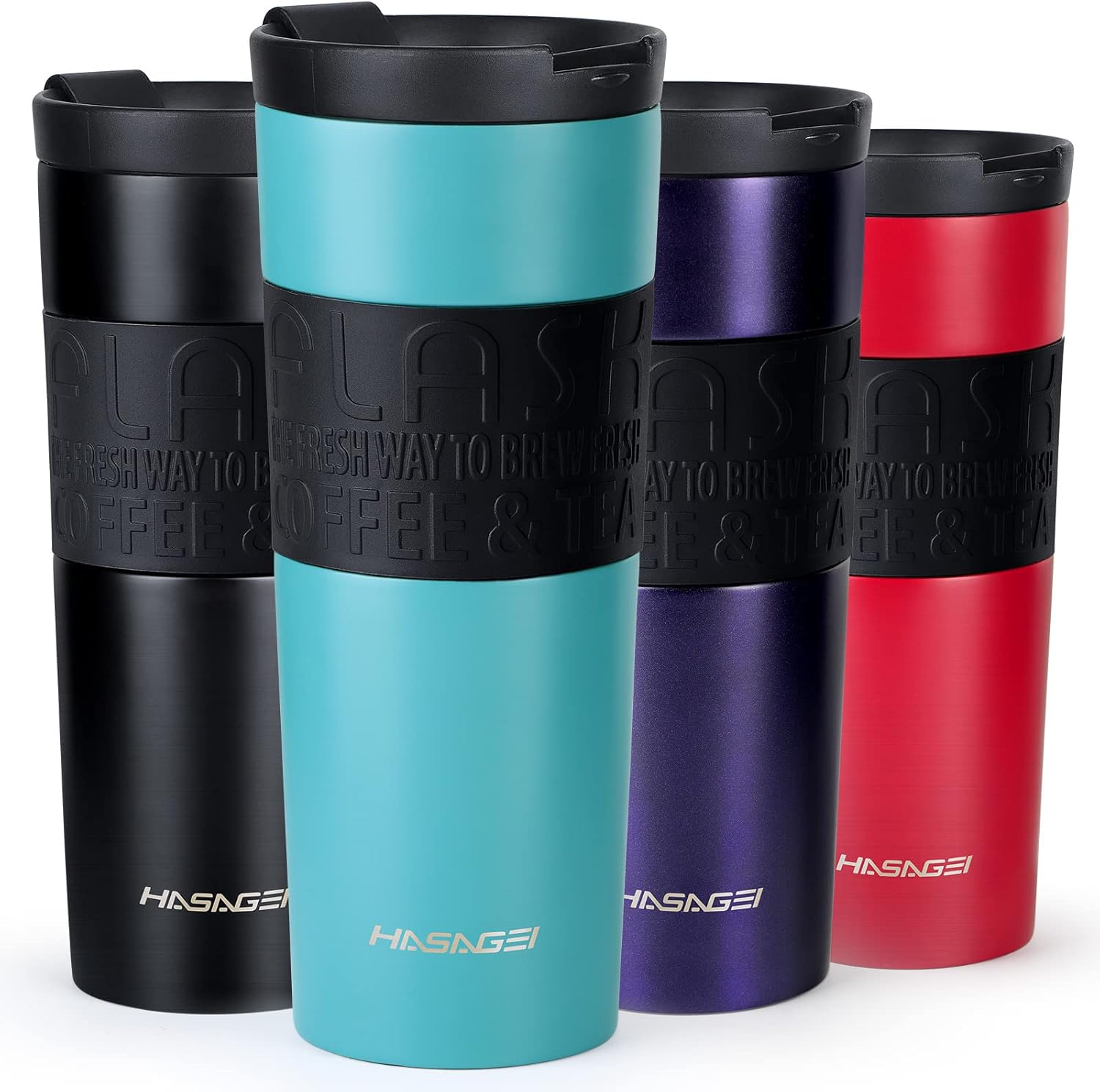 HASAGEI Travel Mugs for Hot Drinks, Insulated Coffee Mug with Leakproof