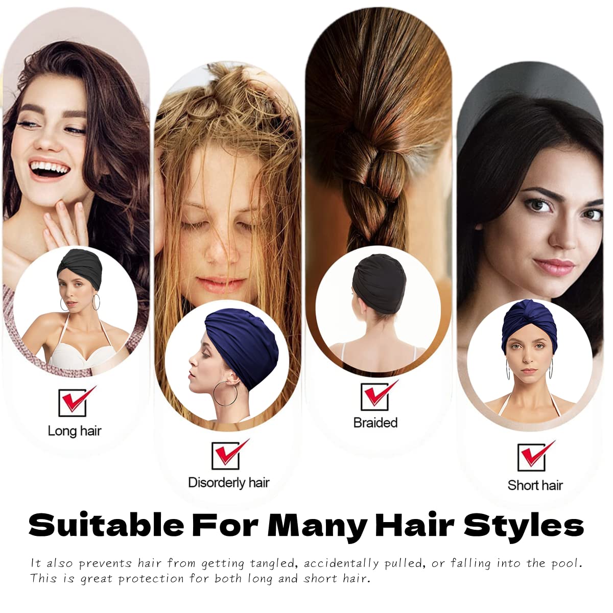 Bonnet De Piscine Femme Bonnet De Bain Pour Femmes Natation En Tissu Bonnet De Natation Protection Cheveux Chapeau De Bain Pour Plage Piscine Filles Bonnet De Douche Bonnet De Douche Femme