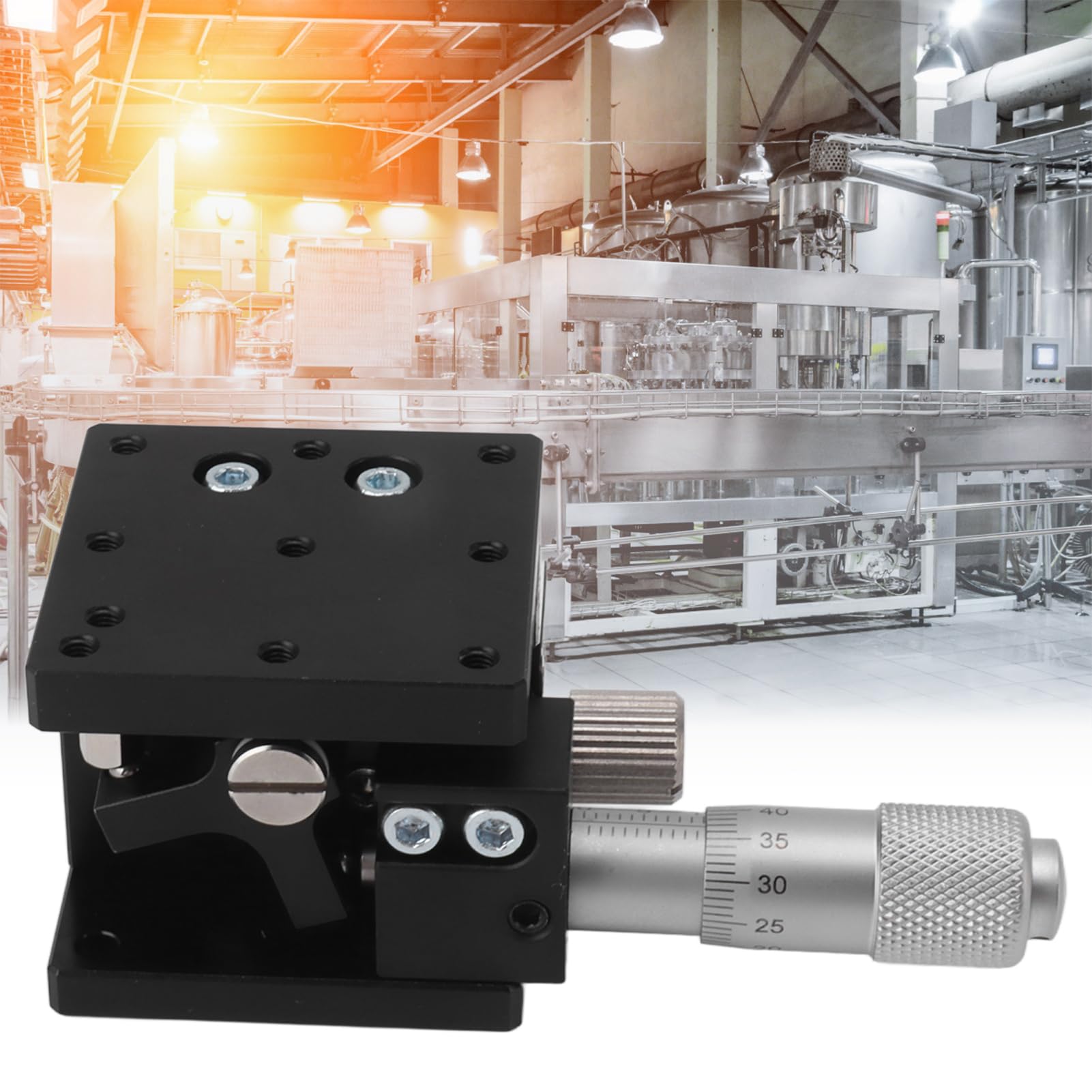 Hilitand Z Axes Adjustable Linear Stage, Z Axes Linear Stage, Z Axes Manual Linear Stage Slide Table 19.6N Bearing Aluminum Alloy for, Linear Roller Bearings, Hilitando1us0c8v7w