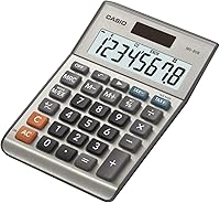 Casio MS-80B Desktop Calculator: 8-Digit Large Display, Tax & Currency Functions, Solar Powered – Ideal for Office, Home & Daily Math