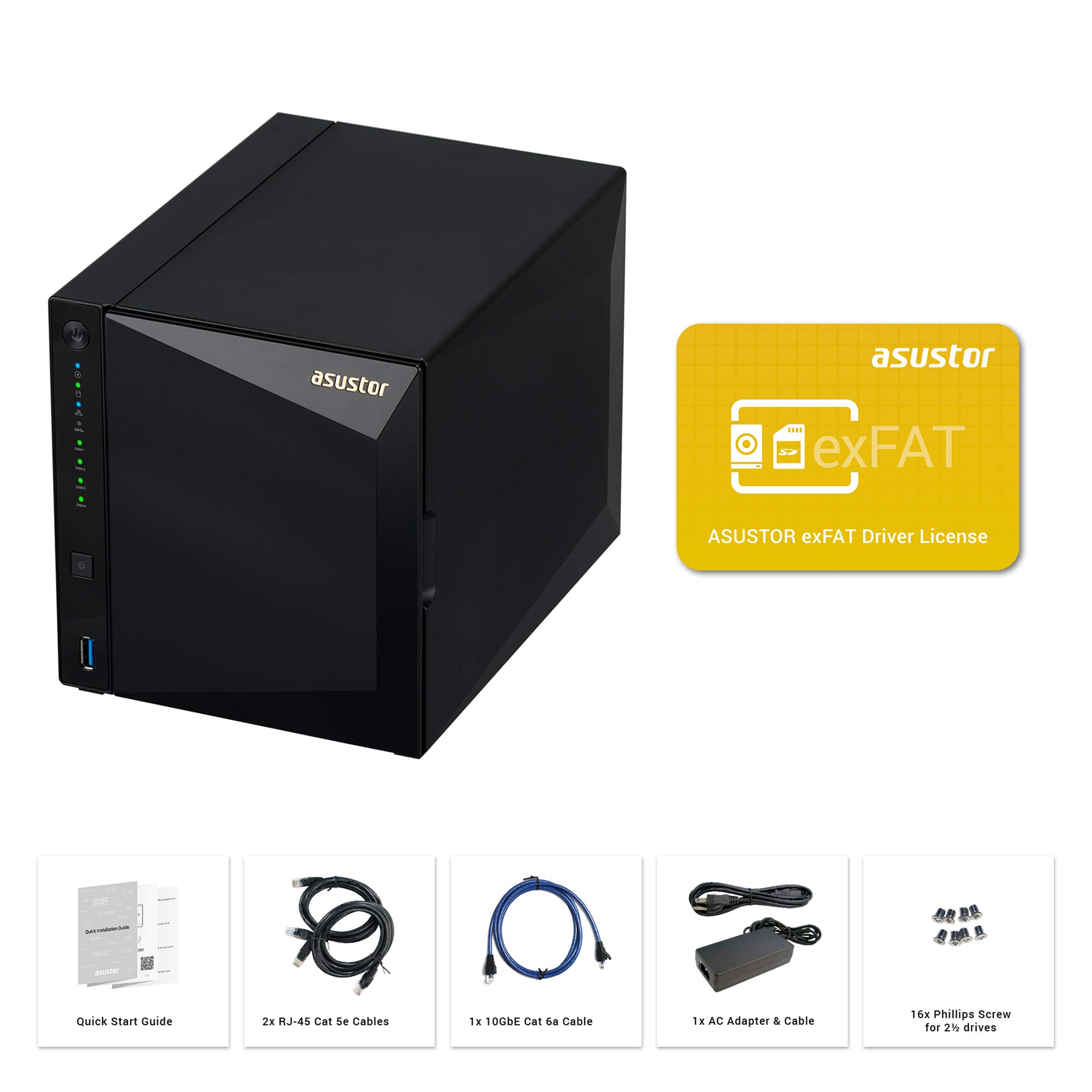 Asustor AS4004T - 4 compartimentos NAS + licença exFAT gratuita