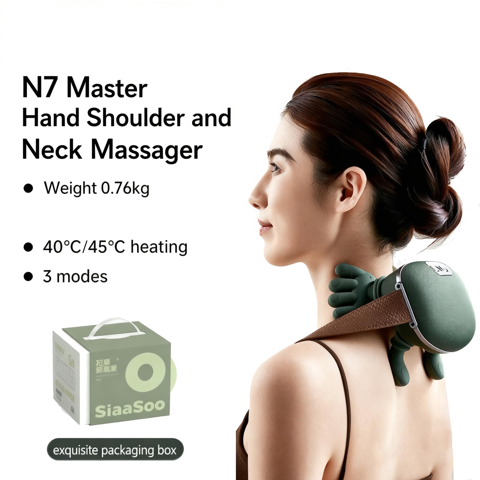 Masajeador, Masajeador Espalda Massage Master Para Hombros 3 Niveles Masaje 2 Niveles Temperatura MasajeadorEléctrico Cuello Con Calor The Master Inalámbrico Para Mujeres Y Hombres Regalos Navidad