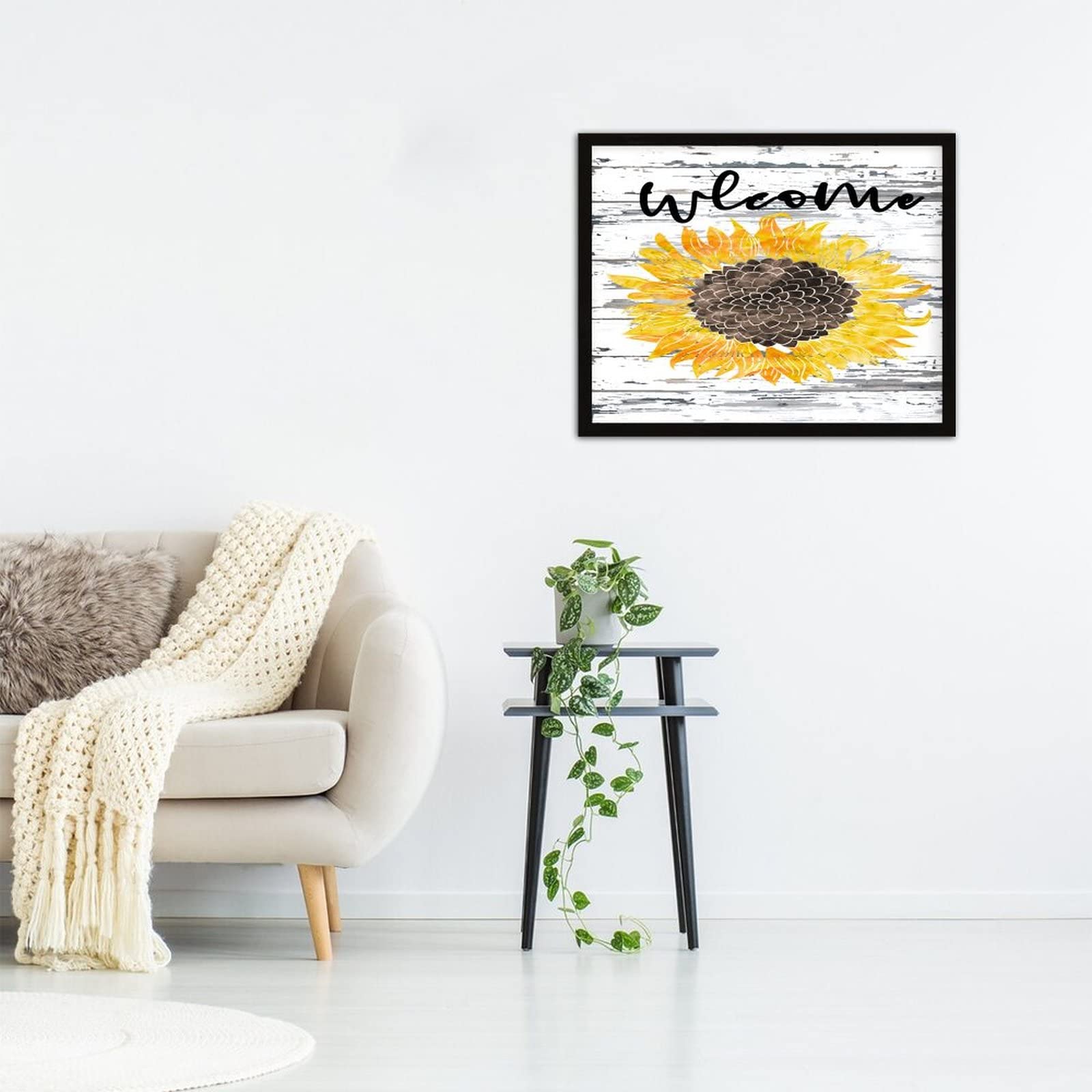Targa In Legno Con Girasole E Scritta Inglese THE GARDEN IS MY HAPPY PLACE – 40,6x20,3 Cm – Per Amanti Del Giardinaggio