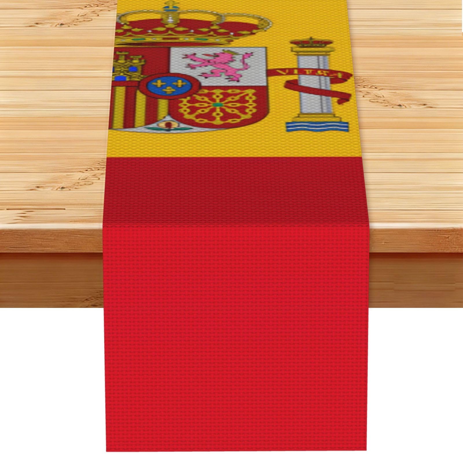 Hgiuydrd Spanish Flag Print Table Runner World Cup-Themed Dining Table Decor For Coffee Dining Table And More