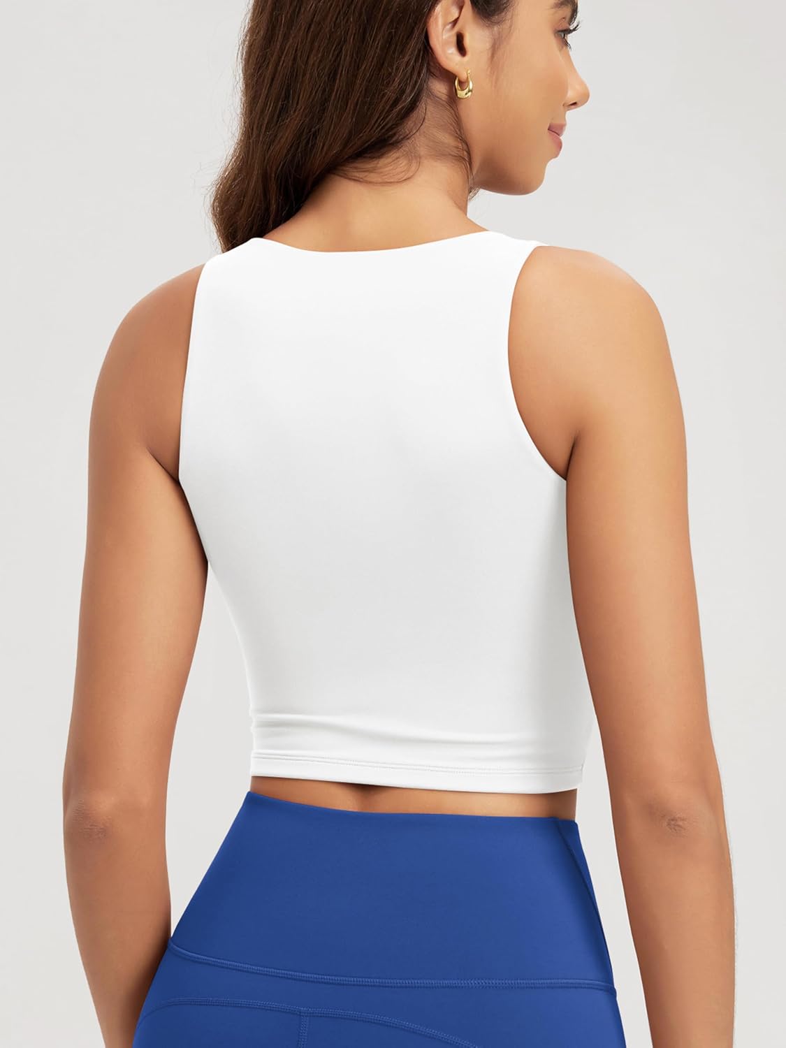 Double Layer High Neck Crop Tank for Women Cloud Feeling Sleeveless Casual Yoga Cropped Tops image 2