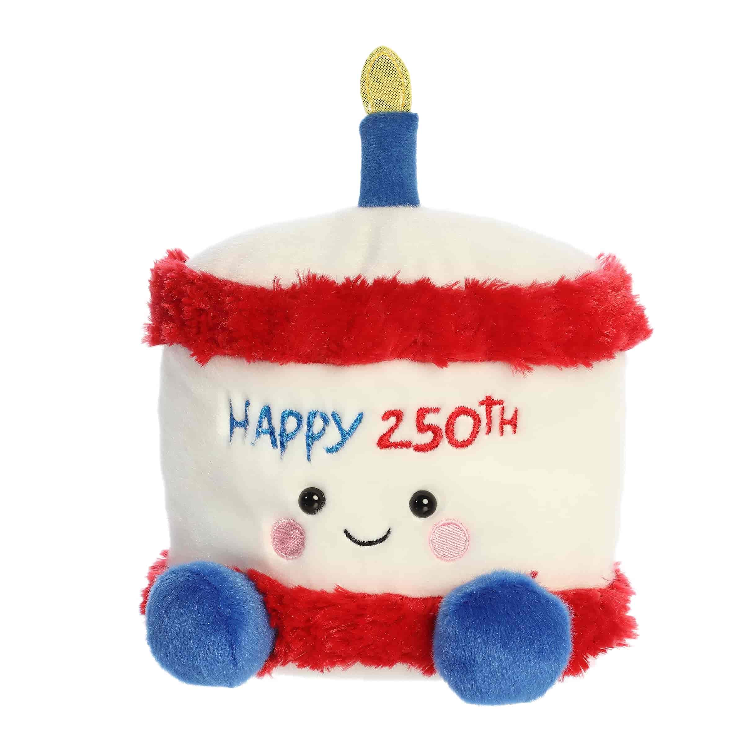 Aurora® Adorable Palm Pals™ - Peluche America B'Day Cake™ in edizione limitata, personaggi divertenti ora in grandi dimensioni, perfetto per decorare stanze e regali di compleanno, 17,8 cm