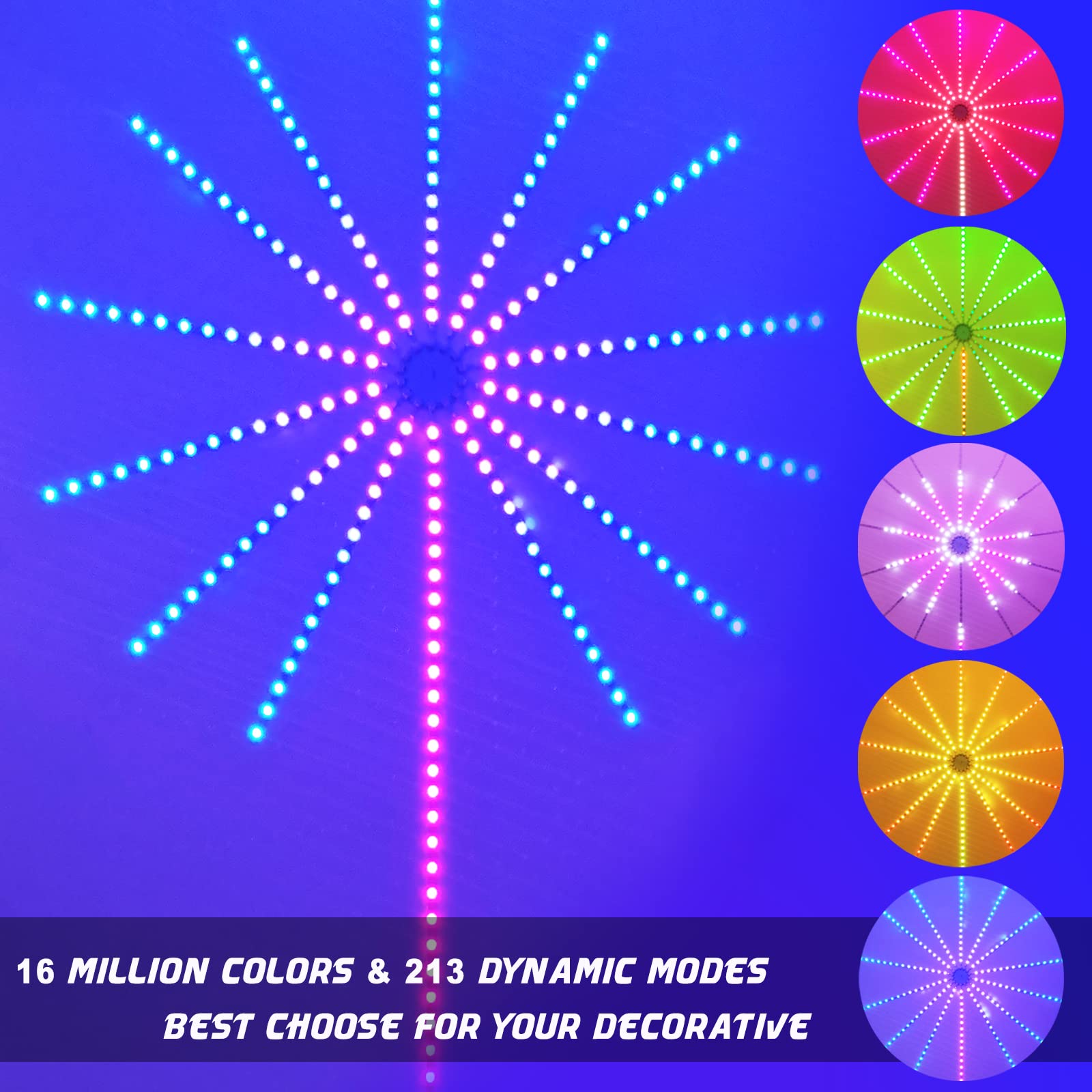Feuerwerk-LED-Lichter mit 14 LED-Lichtstreifen, DC 5 V, Smart-Feuerwerk-Lichter | RGBIC Dream Farbwechsel, App und Fernbedienung, Musik-Sound-Synchronisation, für Schlafzimmer, Party, Festival