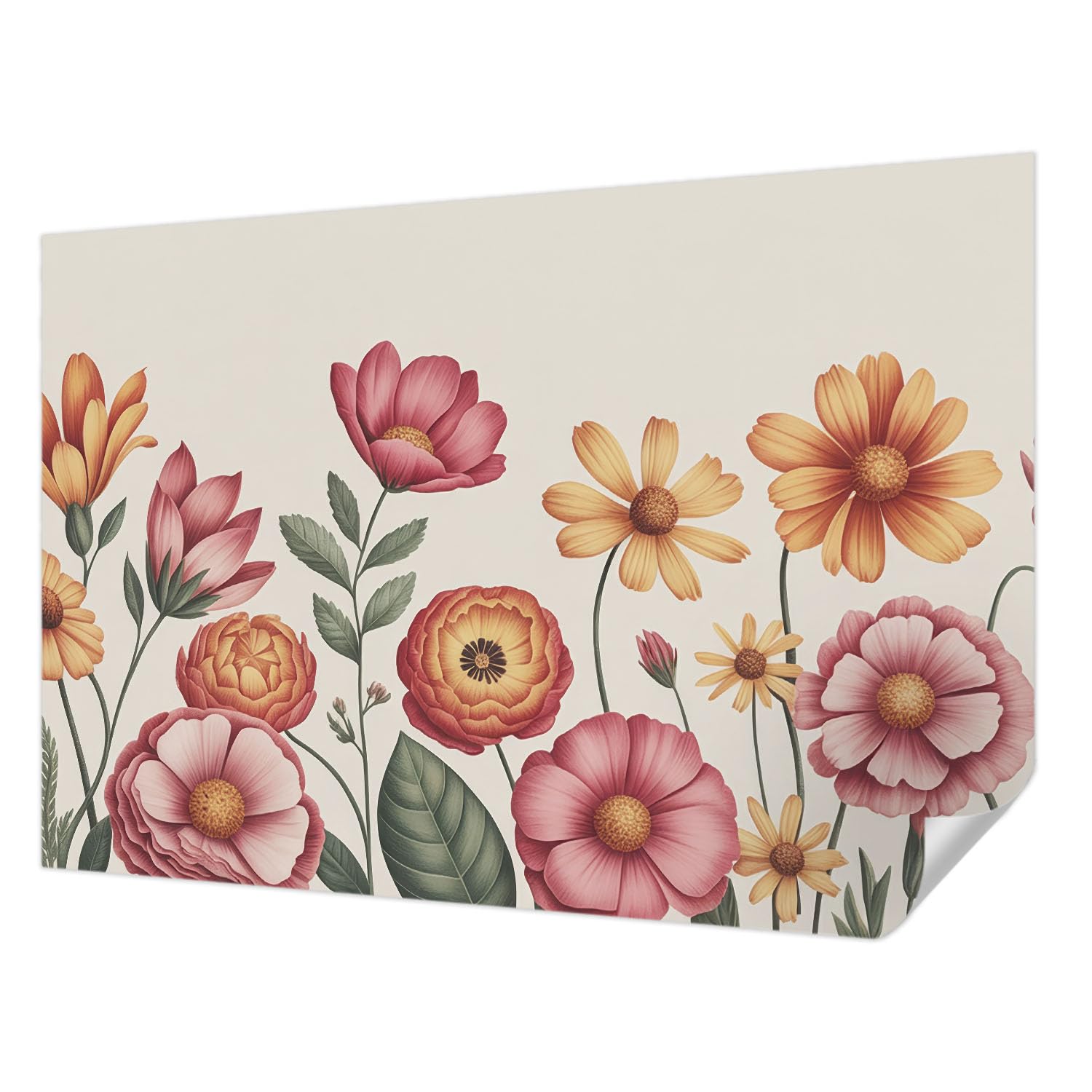 Papel tapiz decorativo floral resistente a las manchas