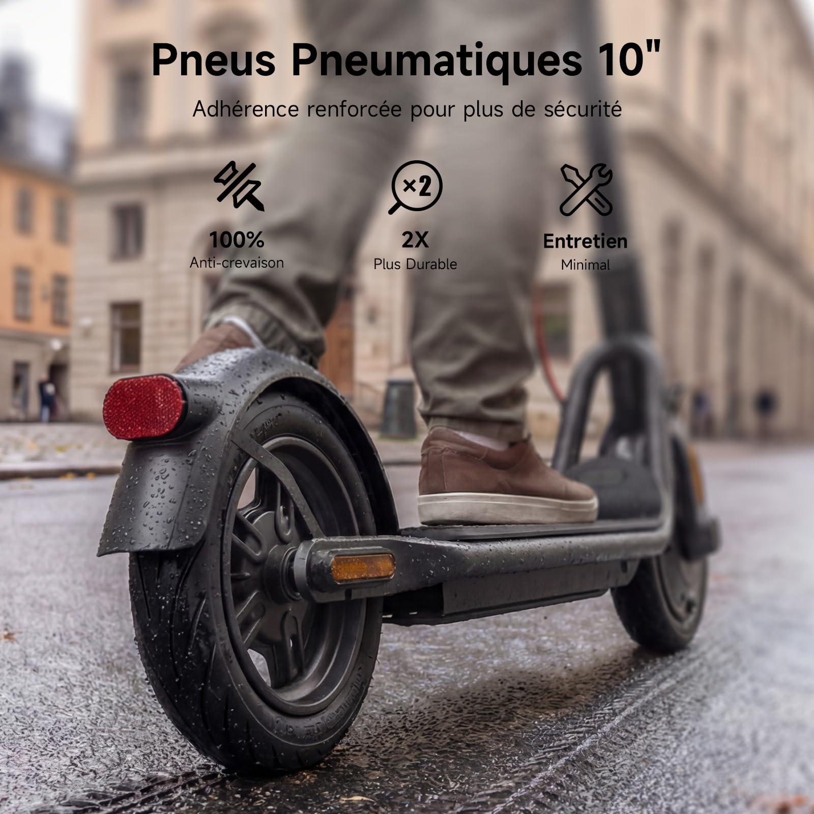 NAVEE V Série Trottinette Electrique Adulte 25-45KM, Moteur 600-800W, TCS, Antivol Intégré, Connectivité Bluetooth, Pneus 10" Tubeless, Sécurité 360°, APP Intelligent