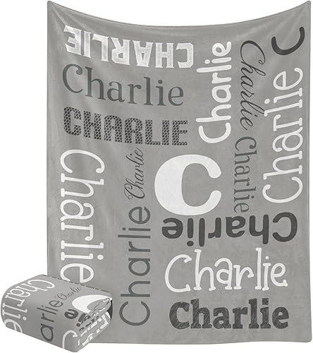 Manta de forro polar muy suave con nombre y nombre, para cama, sofá, regalo de cumpleaños, boda, 50 x 60 pulgadas