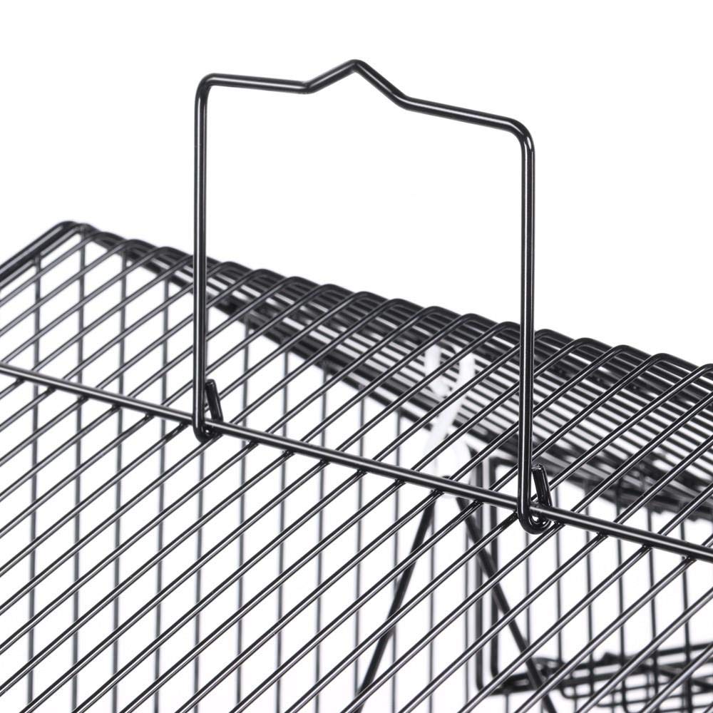 Yaheetech Vogelvoliere für Kanarien Finken, Wellensittichkäfig schwarz, Vogelkäfig 46 x 35,5 x 99 cm, Vogelhaus mit Spielzeug Klettern