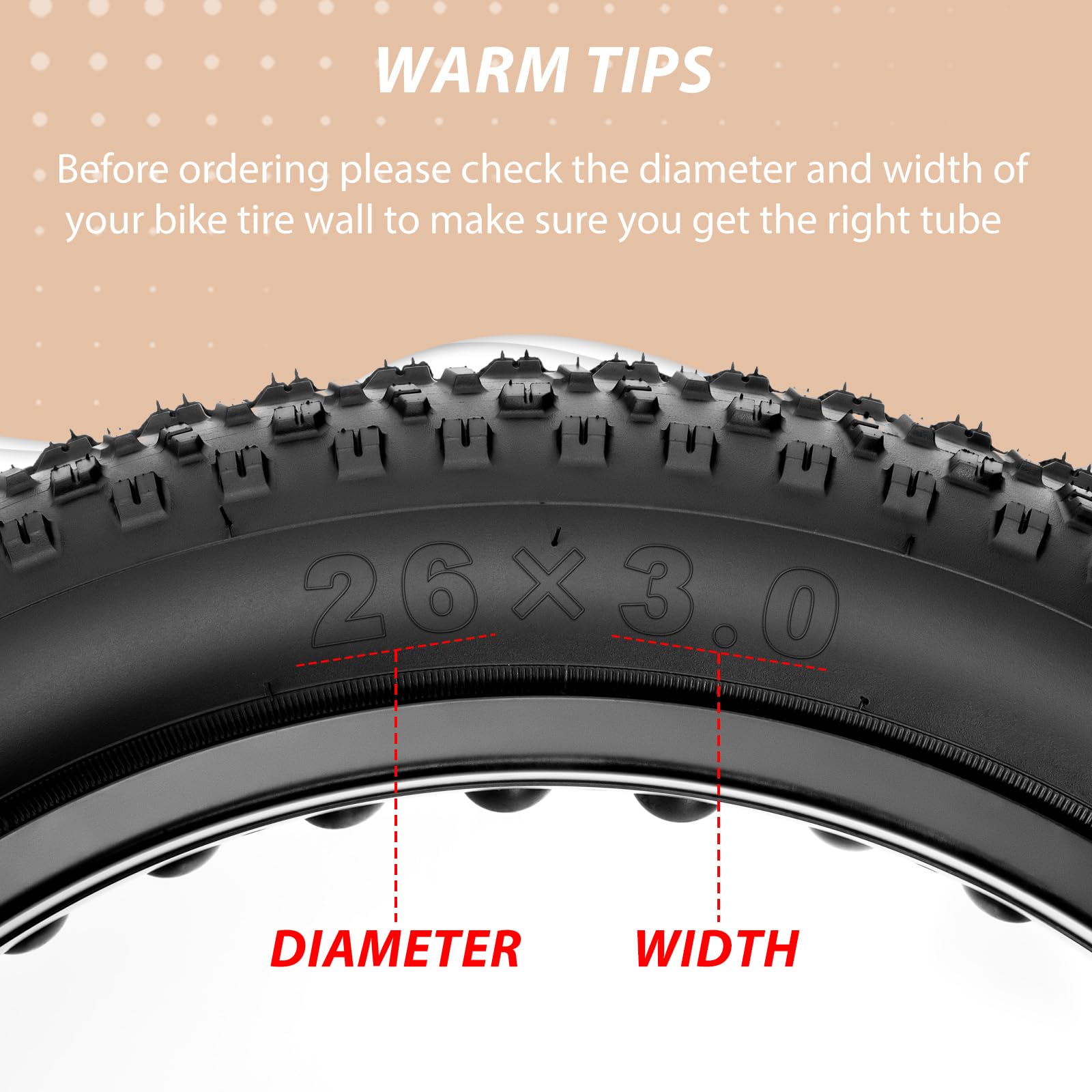 MOHEGIA Chambre à air Fat Bike : 20 x 3,0/26 x 3,0 pouces pour vélo électrique avec valve Schrader AV 32 mm avec 2 démonte-pneus inclus