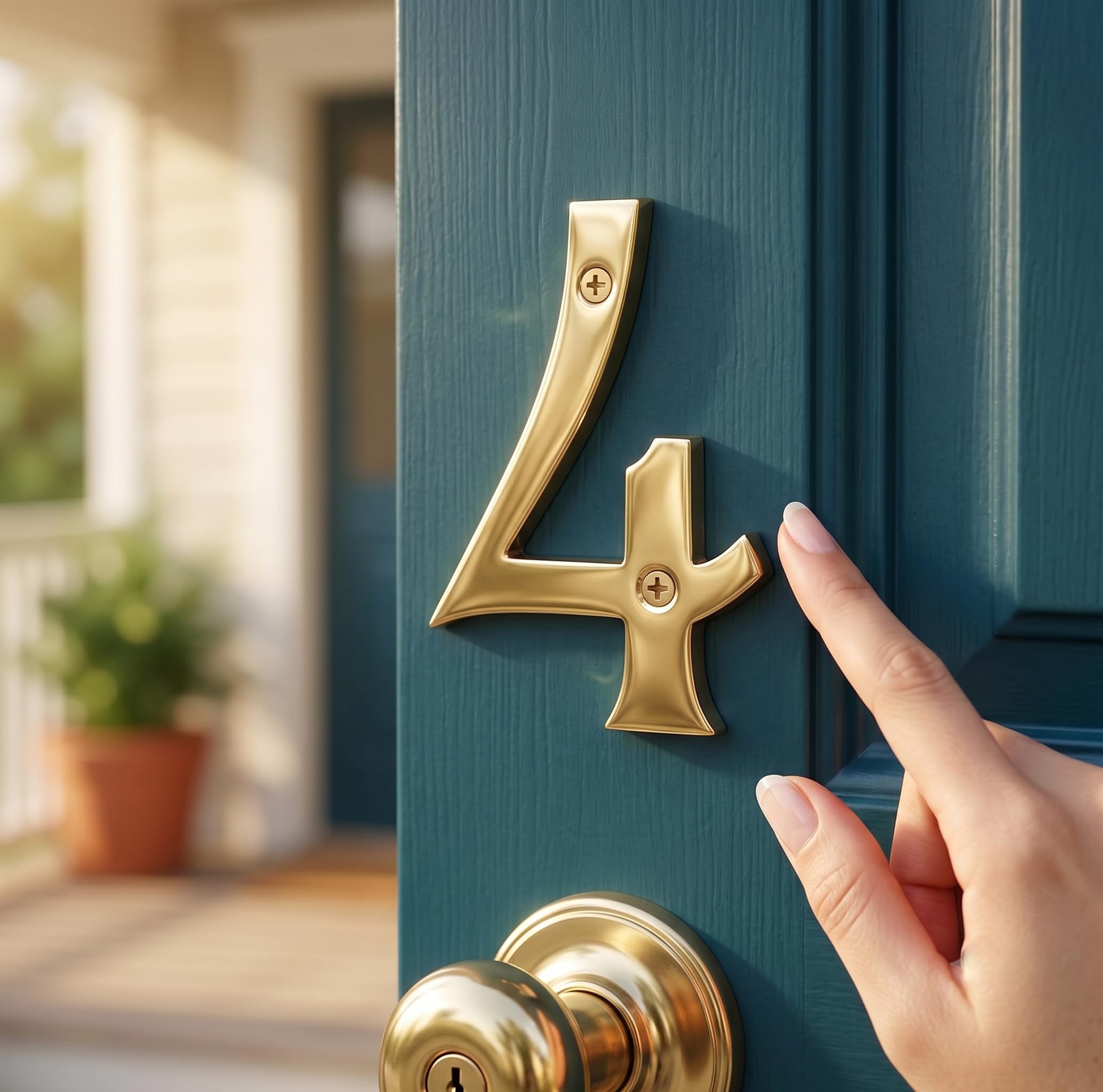 ESPLANADE Brass House Hotel Door Number 4 Inch - No 4 (Four) — Amazon image 2