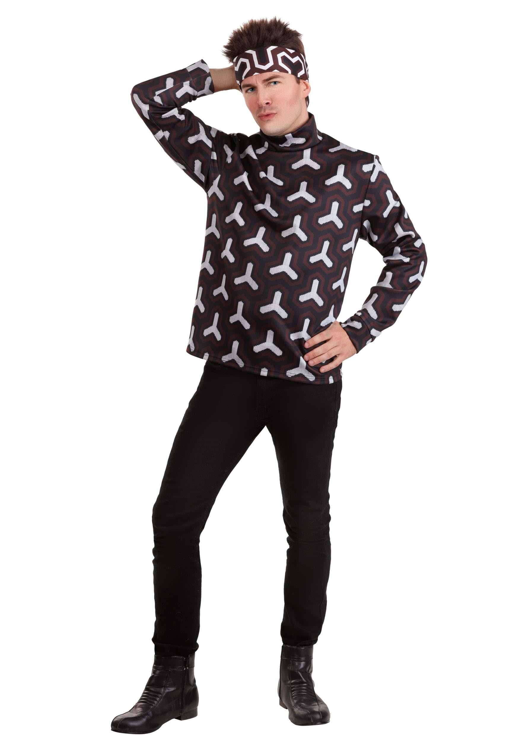 Men's Derek Zoolander Costume with Sweater, Wig, and Headband for Halloween | Male Model Movie Character Outfit Medium