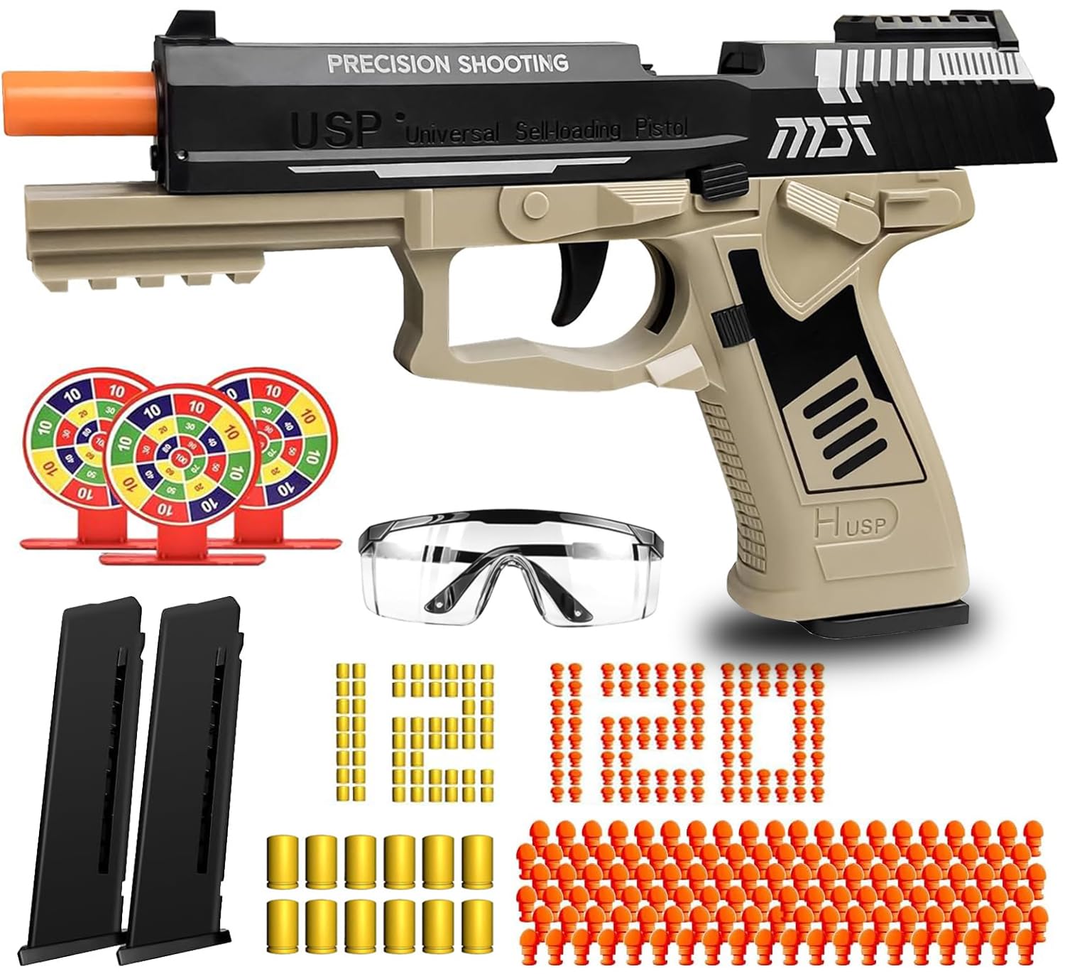 Toy Gun with Automatic Reloading Rebound Shell Ejecting and Soft Foam Blaster, Ideal for Shooting Games, Education Model Toys, Gift for Kids Boys Girls