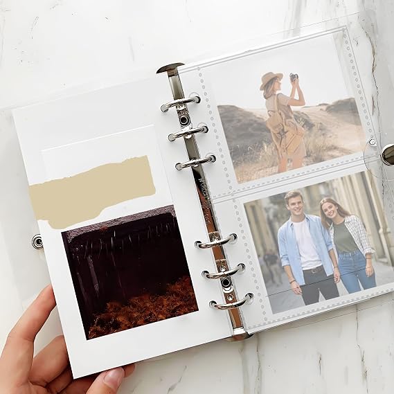 A6 Binder Inserts - 6-Ring Planner Refill Pages for Card - Top Loading Protectors for Pictures Postcards Photos Class Index Trading Journal Study Tracker Students