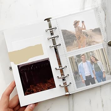 A6 Binder Inserts - 6-Ring Planner Refill Pages for Card - Top Loading Protectors for Pictures Postcards Photos Class Index Trading Journal Study Tracker Students