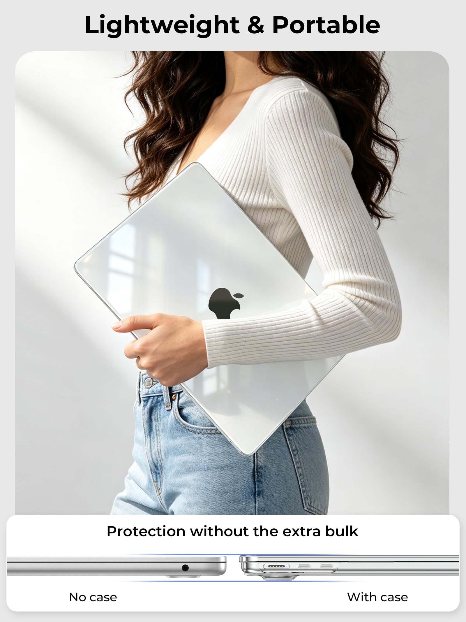 EooCoo Clear Case for Apple MacBook Air M5 13.6" Cover M4 M3 M2 2026-2022 — Amazon image 7
