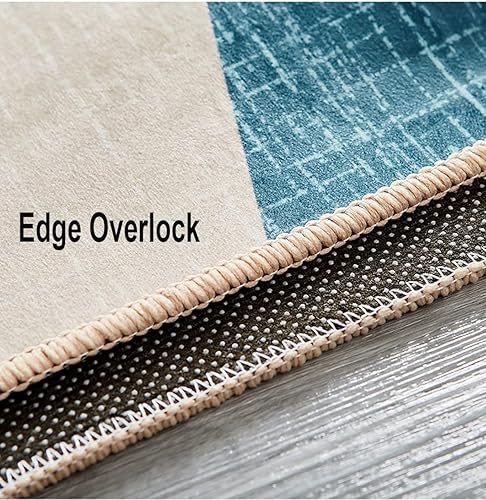 Miniatura 4 de Alfombra redonda artística abstracta de retazos para sala de estar, sala de estudio, dormitorio, marrón y marfil, alfombra circular moderna para