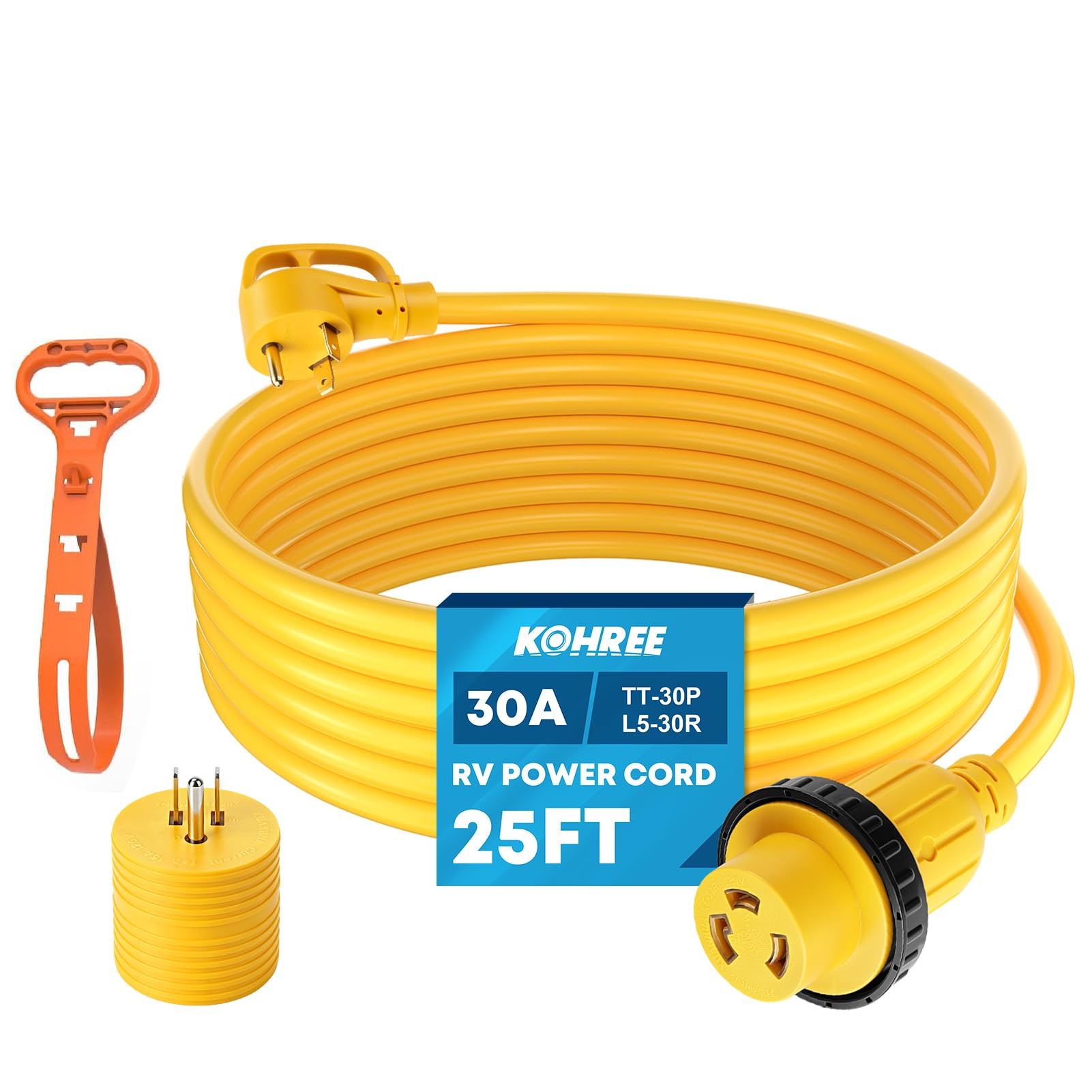 25ft RV Power Extension Cord 30 Amp Twist Lock RV