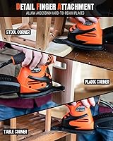 Vista 4 de DWT - Lijadora de detalle, lijadora eléctrica de 1.5A 15000 OPM con 24 piezas de papel de lija, sistema eficiente de recogida de polvo y accesorio