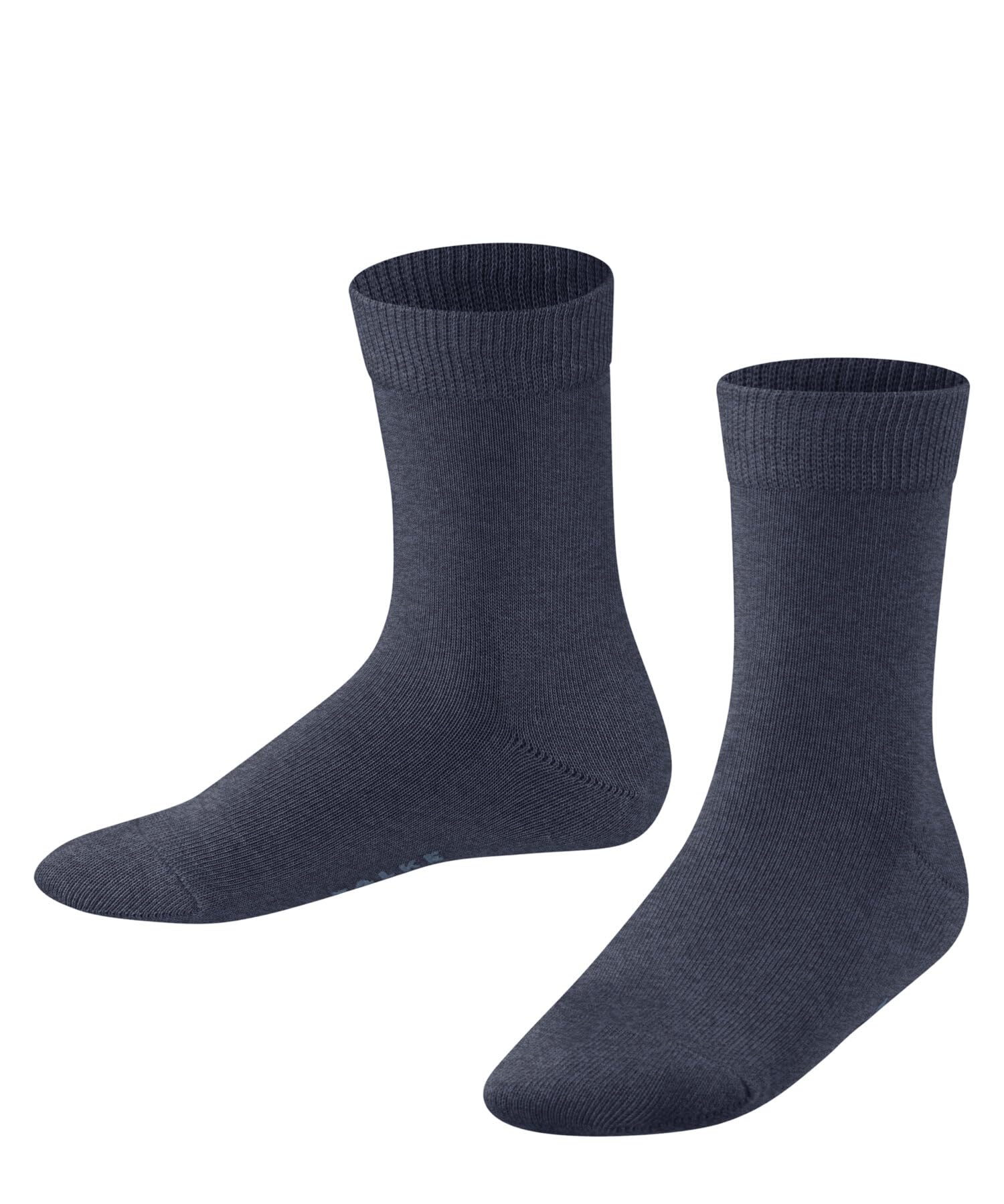 FALKE Unisex Kids Family K So Sustainable Cotton Plain 1 Pair Socks, Blue Dark Melange 6688, 6-8.5