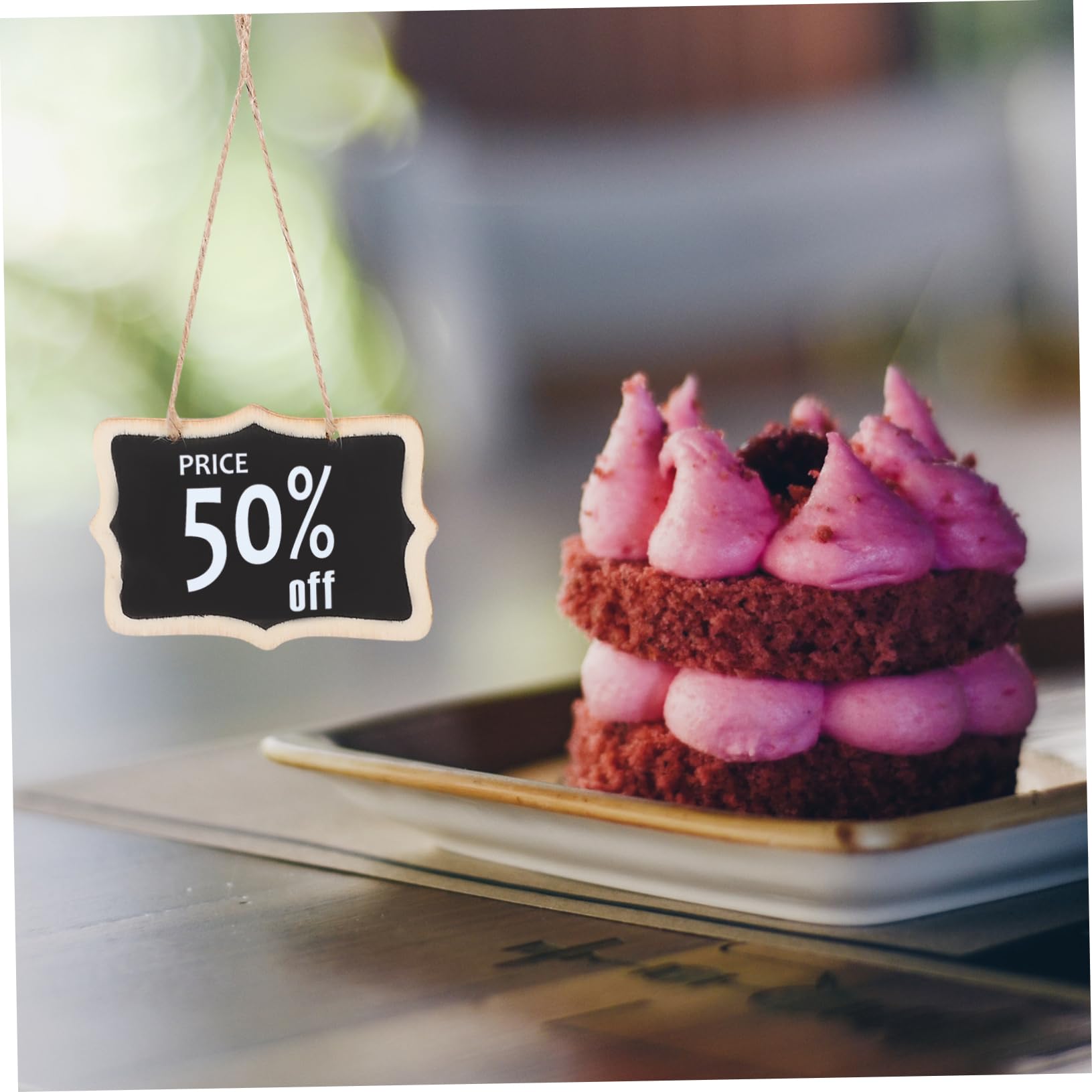 OUNONA 10Pcs Mini Chalkboard Sign Double Sided Wooden Display Boards for Messages Childrens Art and Restaurant Versatile and Easy to Hang