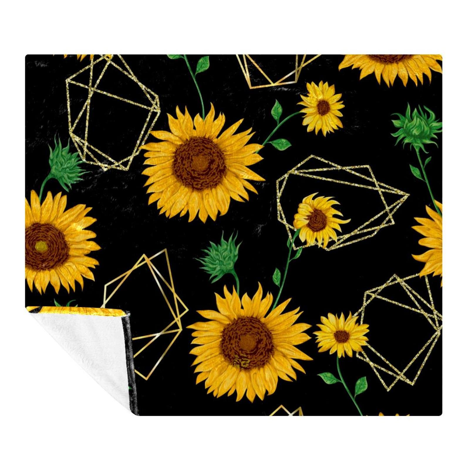 Couverture douce pour adultes et enfants motif tournesol contre le froid