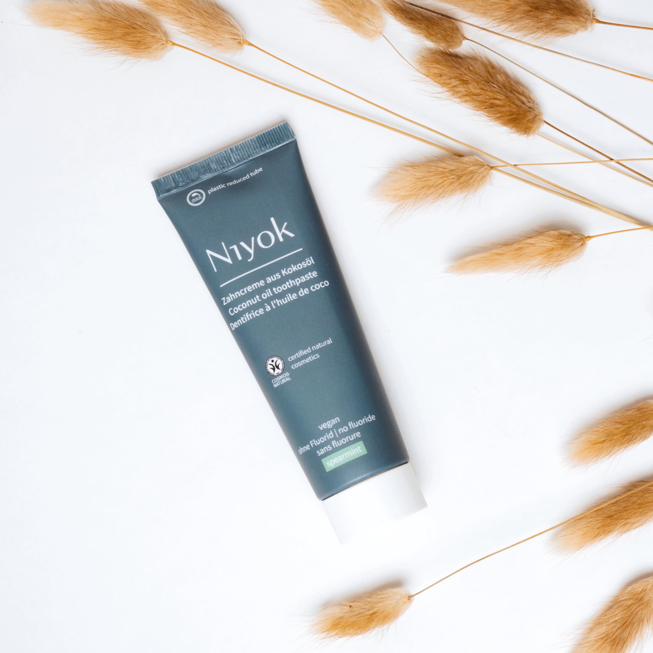 Niyok® Pasta do zębów z ekologicznego oleju kokosowego "Spearmint" (75 ml) • naturalna pasta do zębów do białych zębów • intensywna pielęgnacja i świeżość • chroni dziąsła • bez fluorku i wegańska
