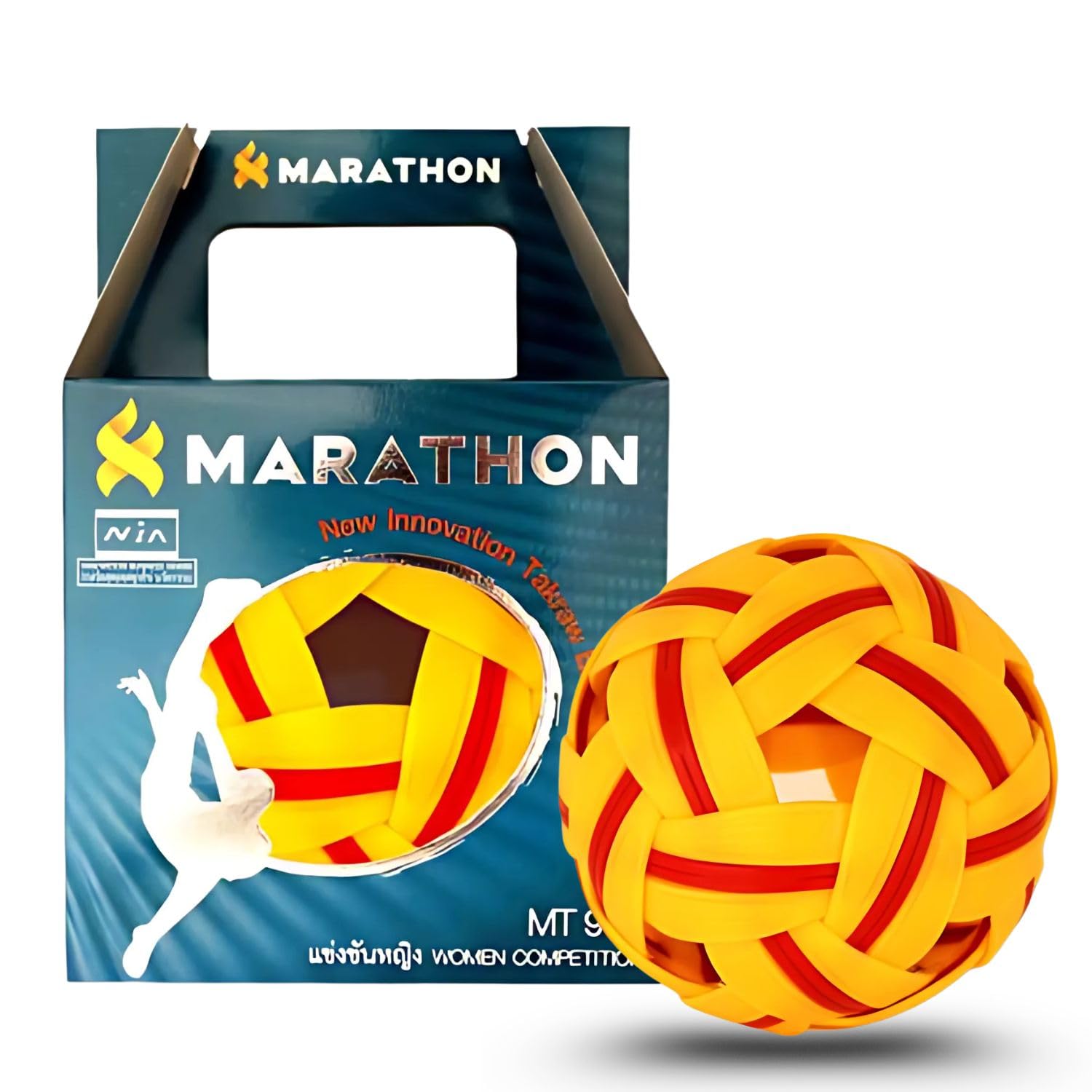 VAYINATO Marathon MT-909 International Female/Youth Competition Takraw (Rubber Skin) Lightweight Rattan-Style Plastic Ball | Durable & Safe for Indoor/Outdoor Play | Made in Thailand-picture-10