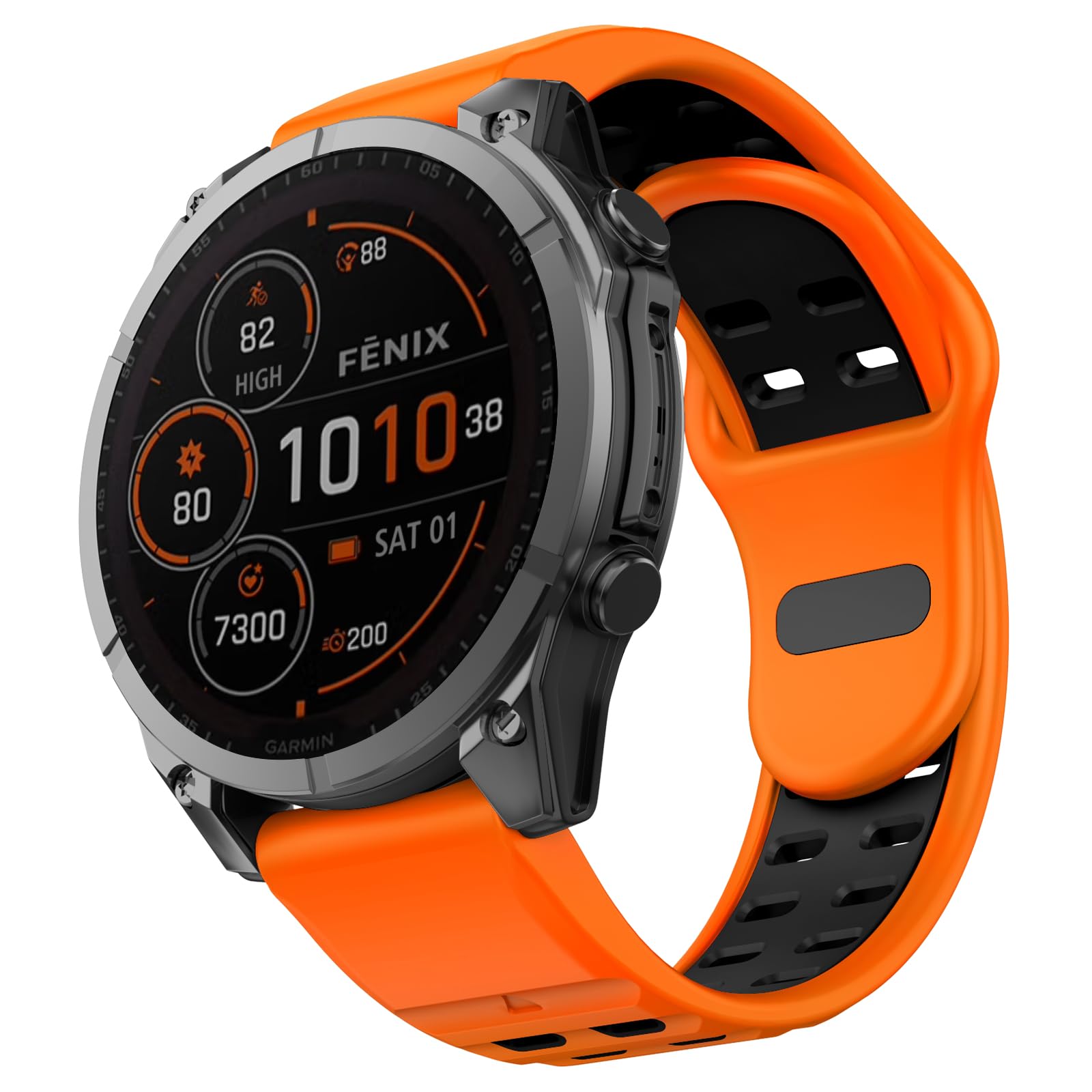 MYSNBKN 26mm Quick Fit Strap for Fenix 8 51mm/Epix Pro 51mm/Fenix 7X Pro/Fenix 7X/Fenix 6X/Fenix 6X Pro/Fenix 5X/Fenix 5X Plus/Fenix 3/Fenix 3 HR, Soft Silicone Replacement Band