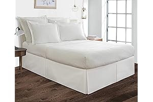Bed Skirt King Size 12" Drop Length White Solid