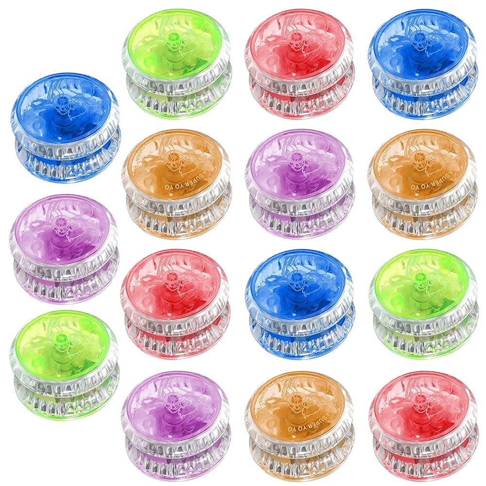 15 Pezzi Giocattoli LED Yoyo Luce, Reattivo Yoyo, Plastica ResponsiveYoyo, Giocattoli Yoyos per Principianti, Yoyos Bambini Gadget Compleanno, per Regali di Compleanno, Feste e Celebrazioni